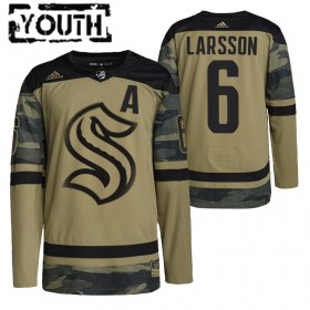 Seattle Kraken Adam Larsson 6 2021-22 Salute To Service Camo Authentic Shirt - Kinderen